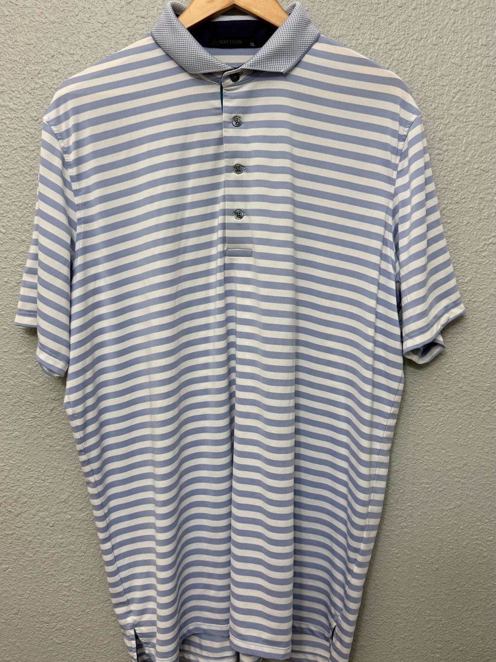 Greyson | Andulsia Stripped Polo | Blue and White | Size XL
